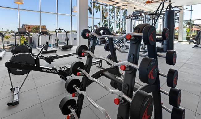 Cutting-edge amenities at your fingertips Open and well-lit fitness center