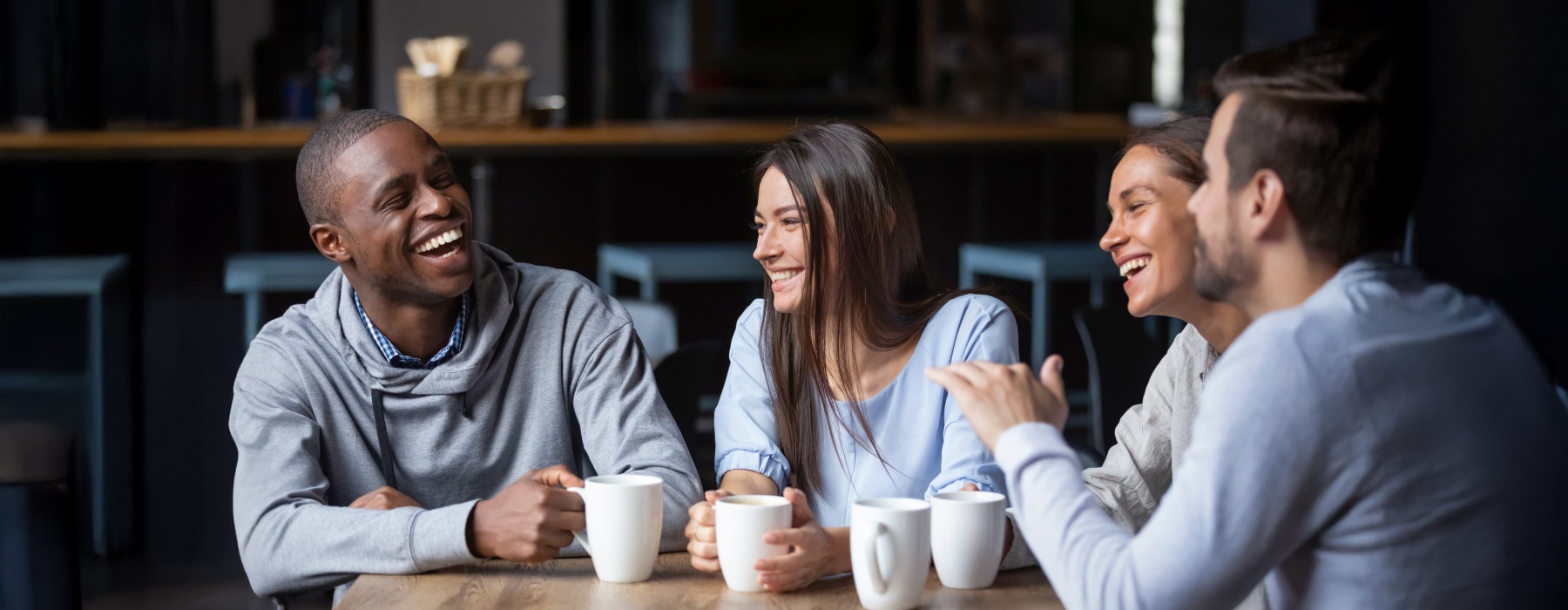 a group of people smiling